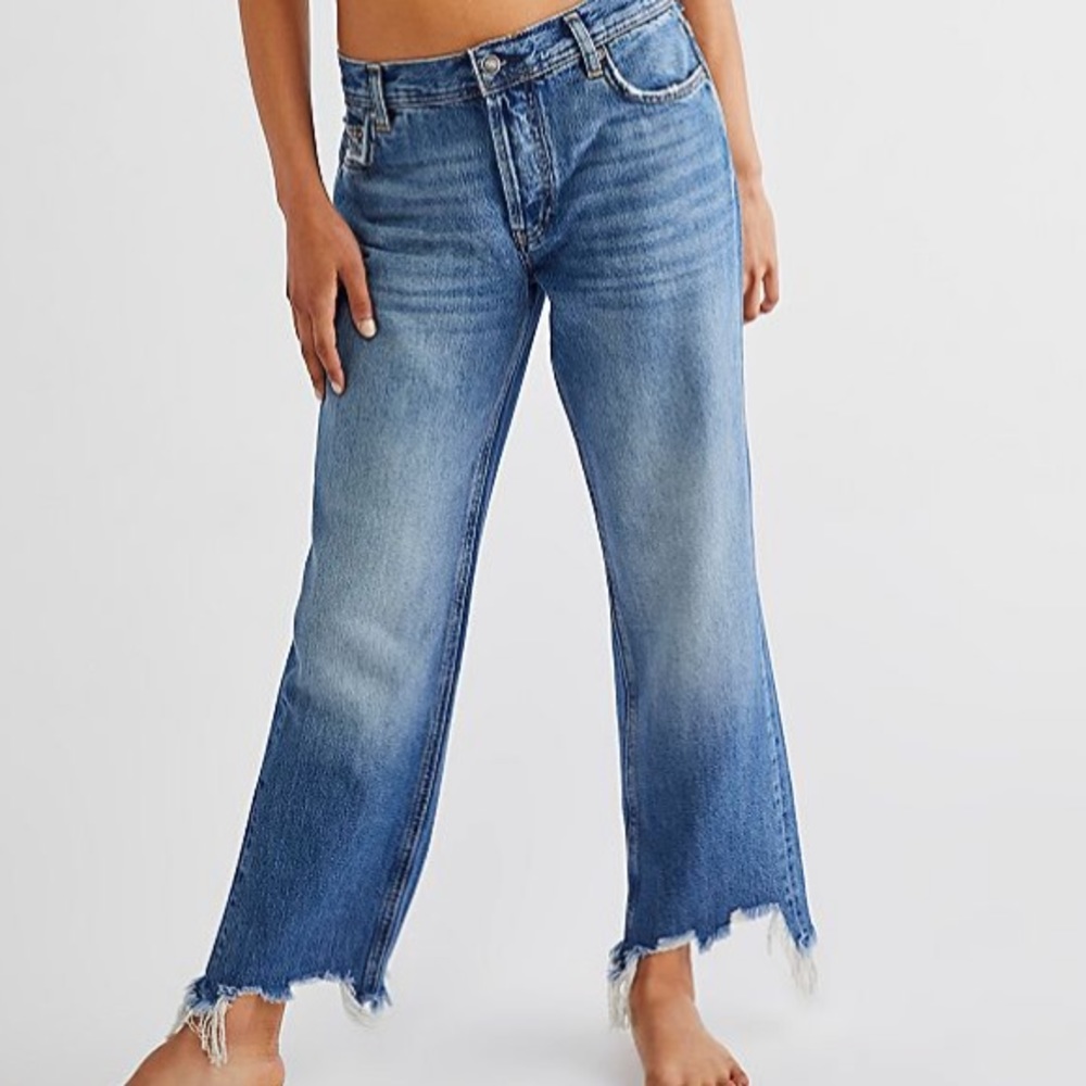Free People Maggie Mid-Rise Straight Leg Jeans